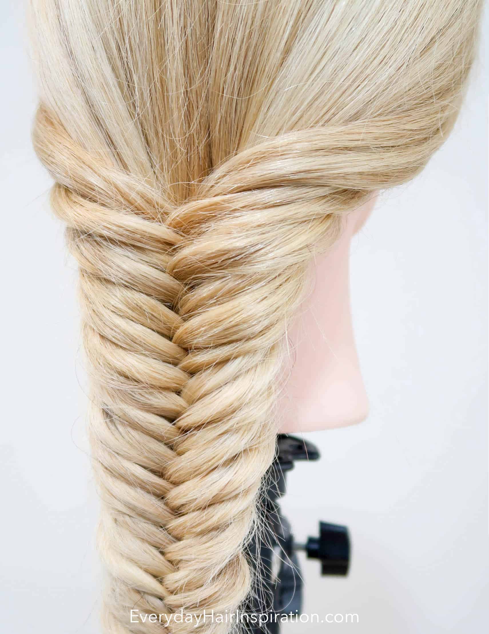 Image of Fishtail braid hairstyle for oval faces