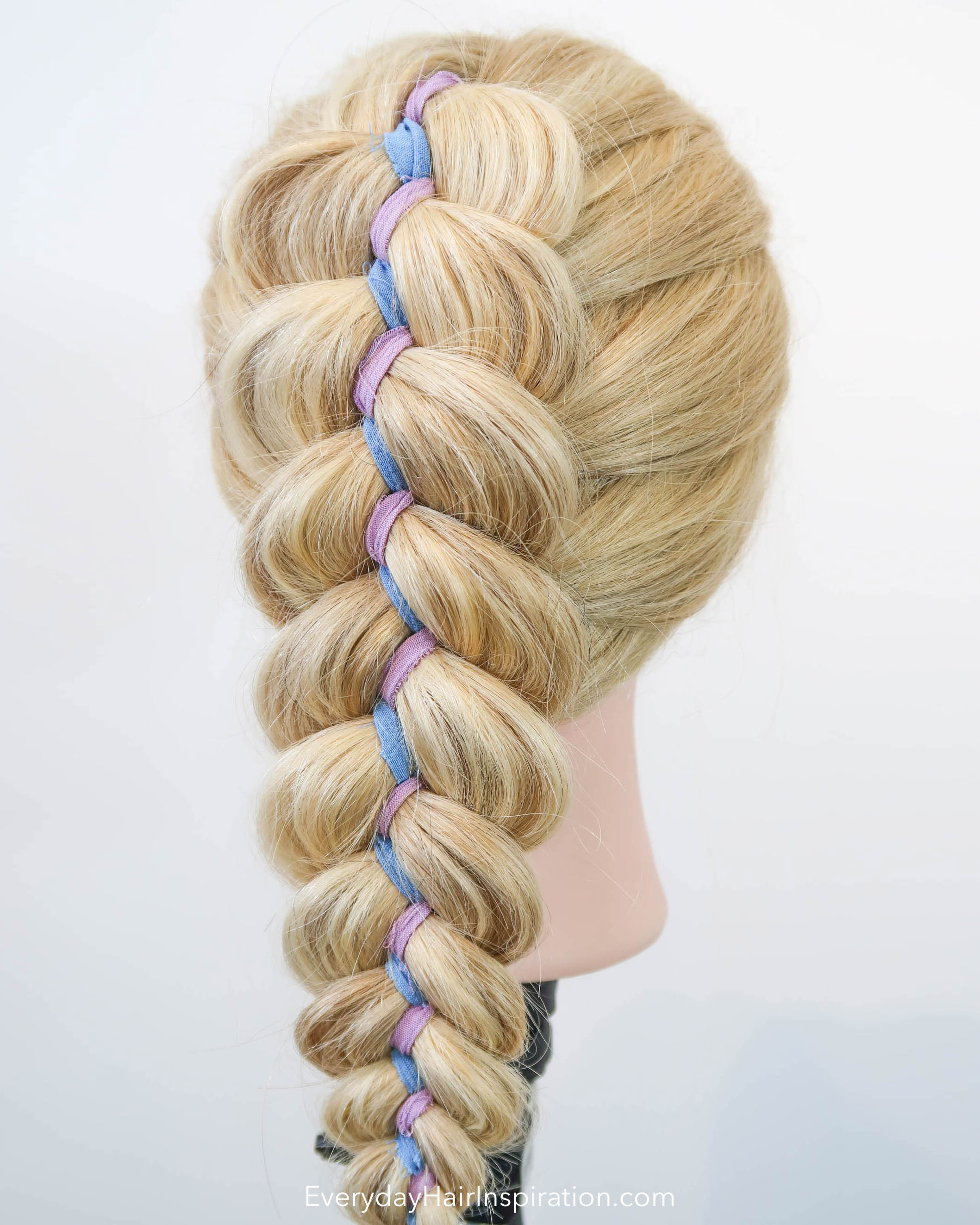How to DIY Cute Braided Bun with Ribbon Hairstyle